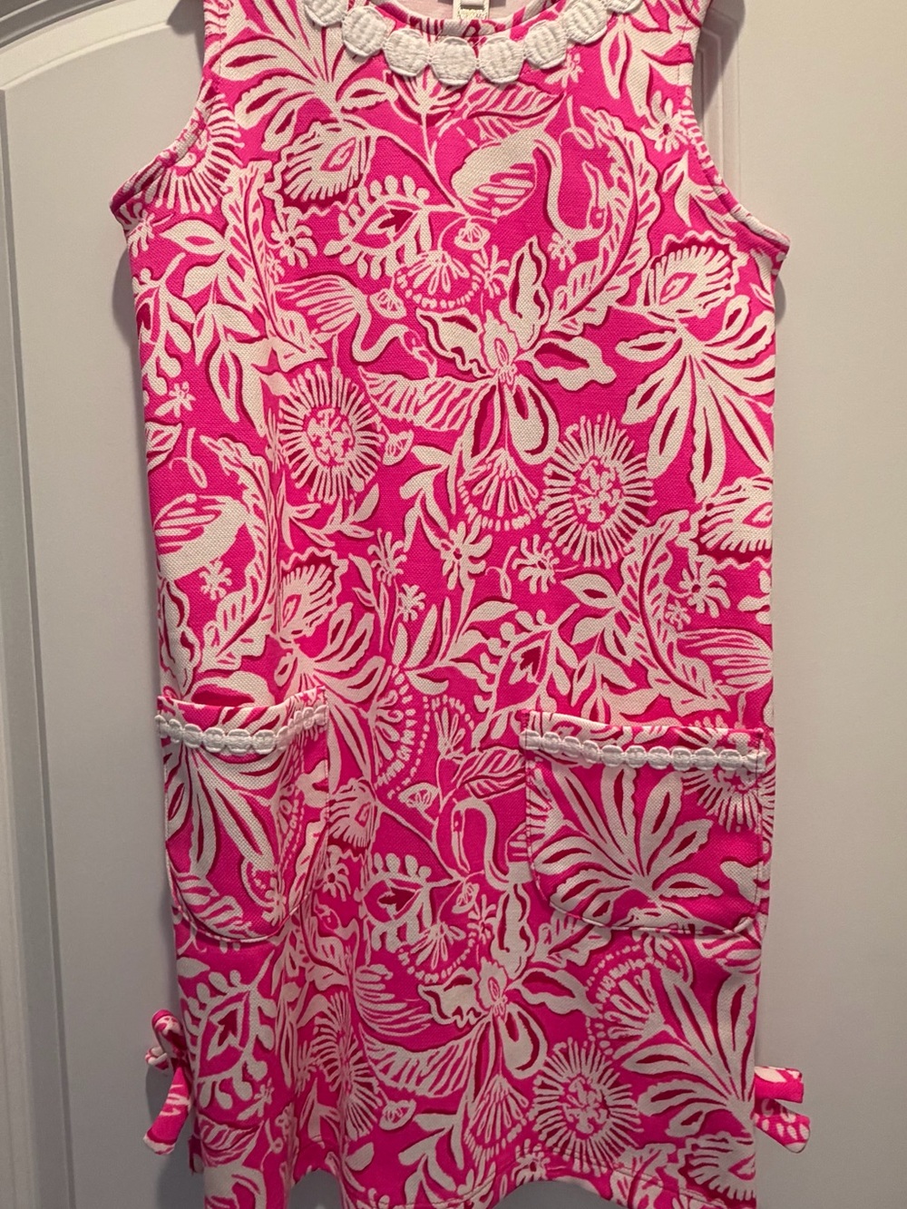 Lilly Pulitzer Hot Pink and White Floral Shift Dress